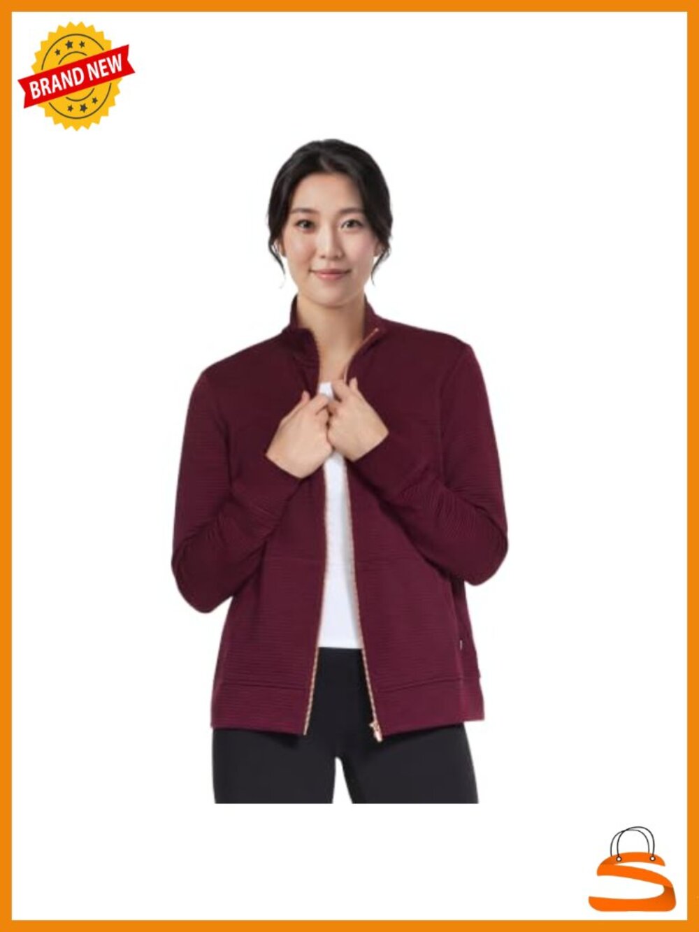 Skechers Go Walk Ottoman Knit Fleece Full Zip Mock Neck Jacket Relaxed Fit